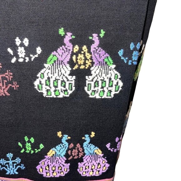 Chalermrak Womens Maxi Skirt Black Size Medium Vintage Custom Made Peacock Lined - Picture 11 of 12